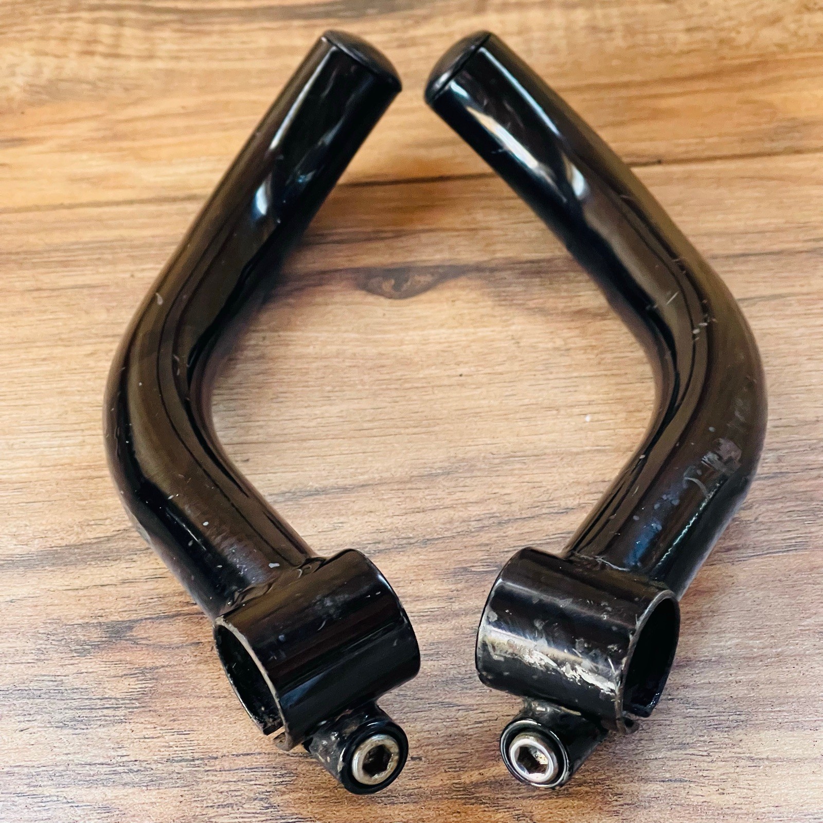 Vintage Salsa Mangos de Amor Bar Ends Chromoly Steel Multi Bend Ergo Black