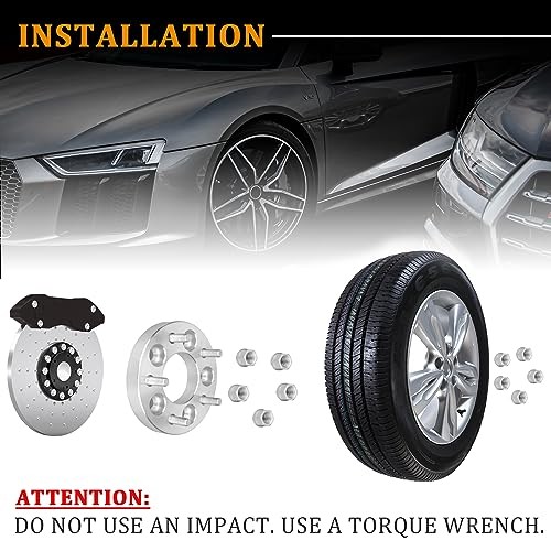 1in 5×4.5 to 5×4.75 Wheel Spacers, 4pcs 5×114.3 M12x1.5 Studs 74mm Bore