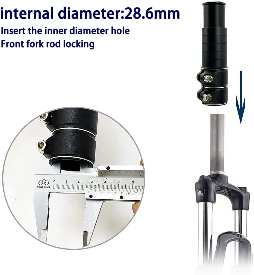 Mountain Bike Bicycle Handlebar Fork Stem Riser Extender Head Up Metal Adaptor
