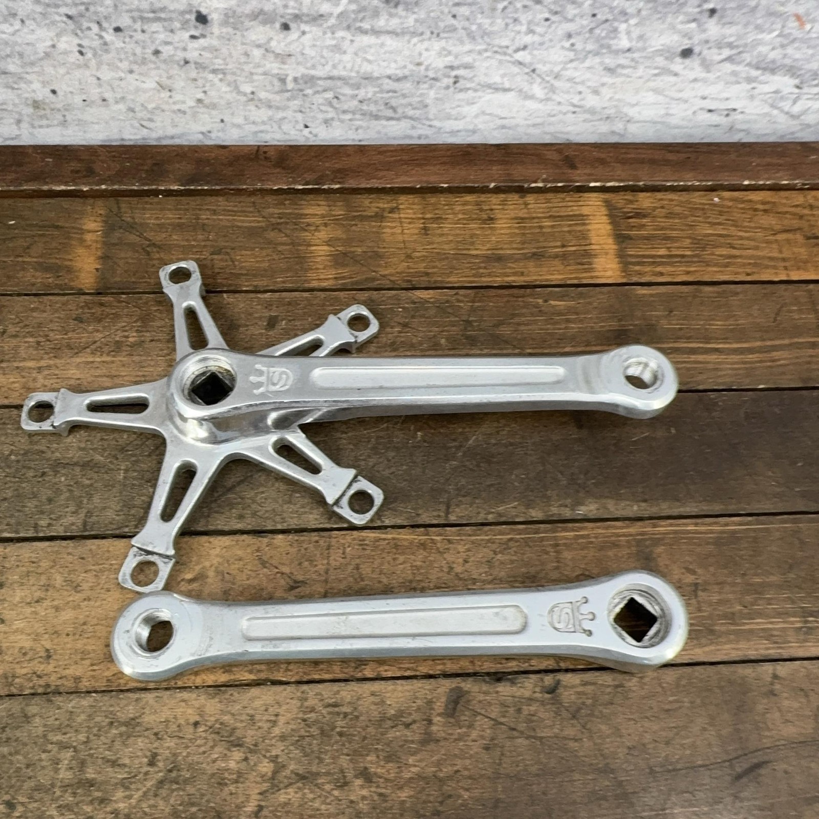 Vintage Sugino Mighty Crank Set 171 Mm 144 BCD S-Crown BMX 70s 80s Alloy Cranks
