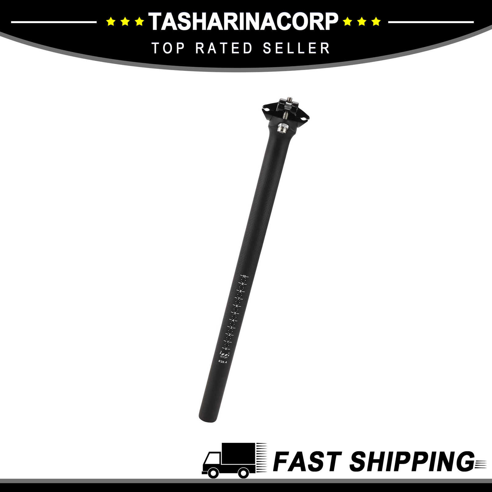 Universal Piece of 1 25.4x350mm Carbon Fiber Pattern Matte Black Bike Seat Posts