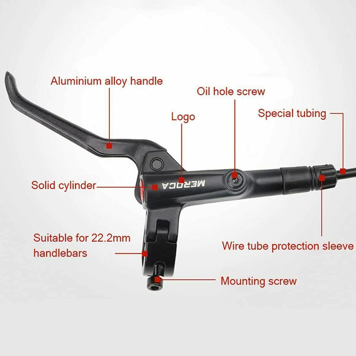 MTB Hydraulic Disc Brake Set Dual Piston Aluminum Alloy 800mm 1400mm Tubes