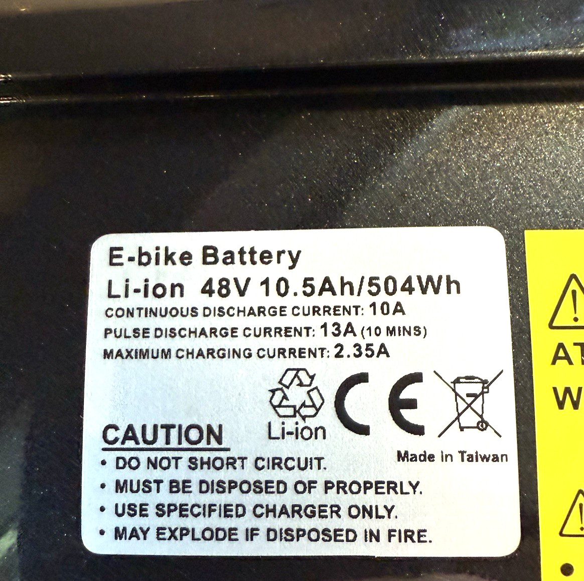 Fuell Samsung Bafang Lithium Ion Ebike 48V 10.5Ah / 504 Wh E-bike Battery *NEW*
