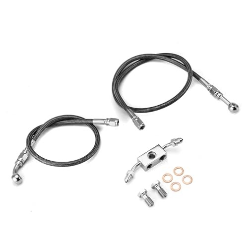 Extended Length ABS Hydraulic Front Brake Line Kit Stainless Steel 50.5″ Black