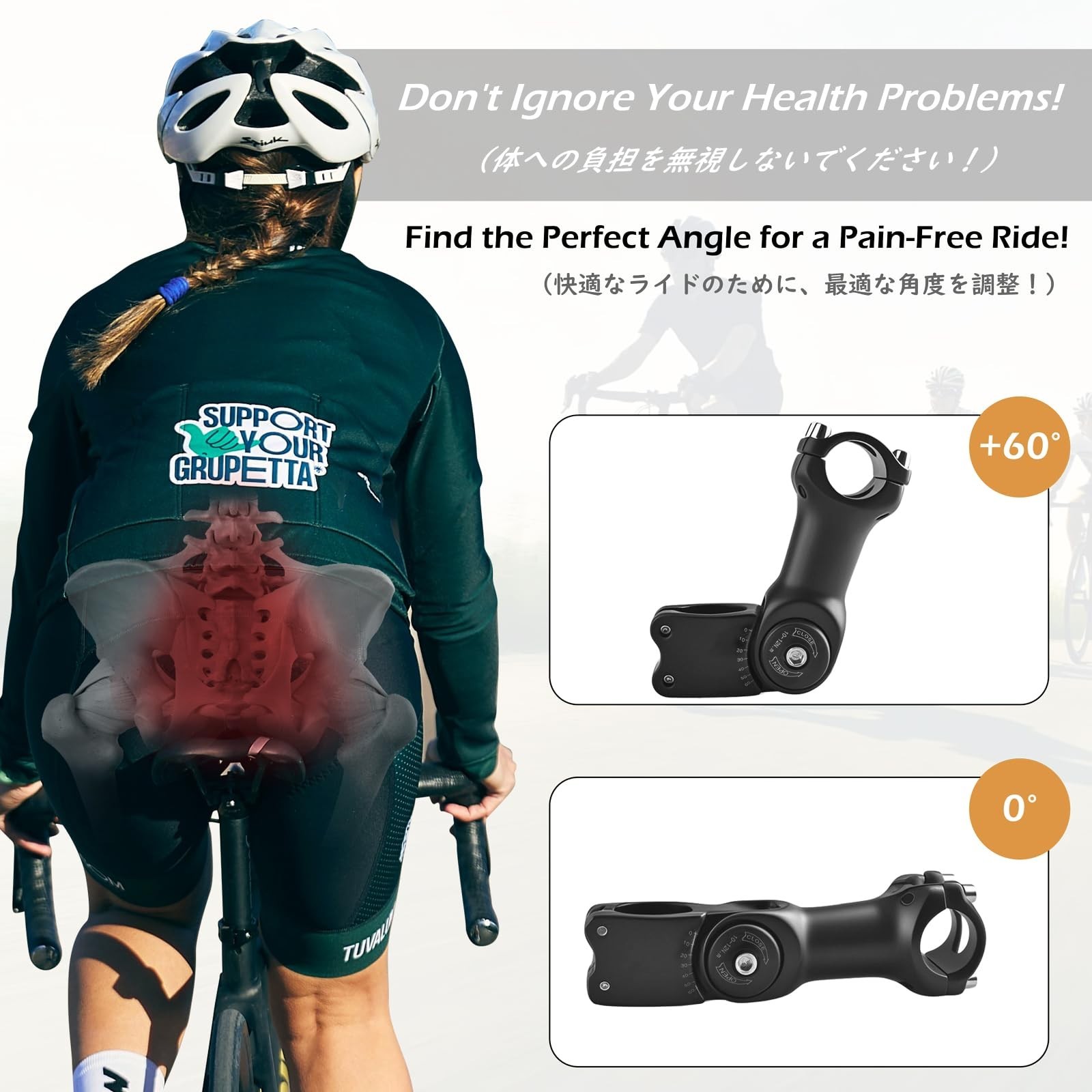 Adjustable Bike Stem 25.4/31.8mm Riser Extender 90/110/130/145mm for MTB/Road Cy