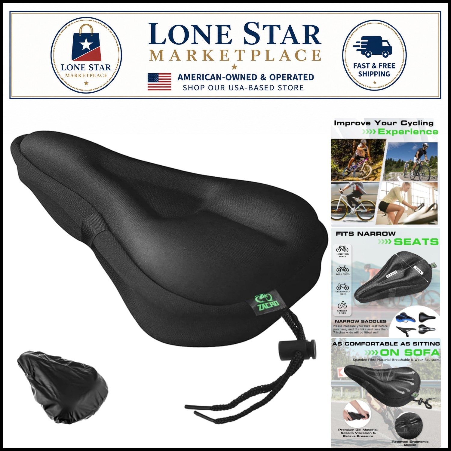 Extra Soft Gel Bike Seat Cushion – Easy Install for Peloton & Mountain Bikes
