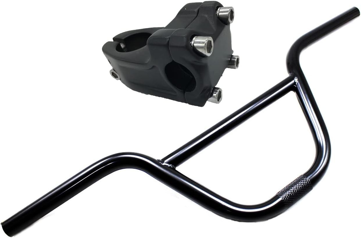 High-Carbon Steel BMX Handlebar with Stem – 585mm, Black Bike Accessory