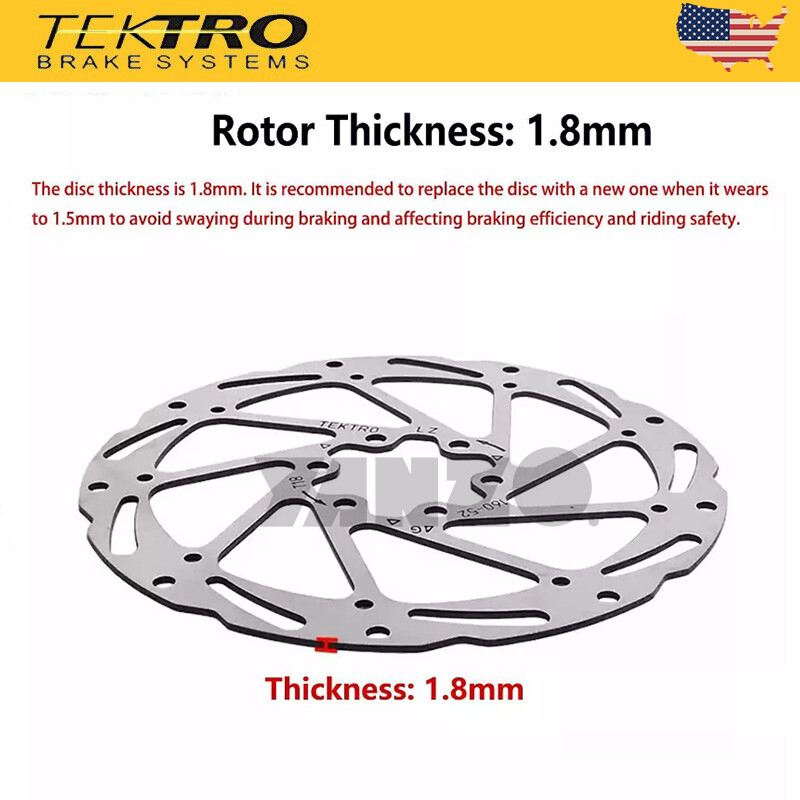 TEKTRO Bike Disc Brake Rotor TR160/180 6 Bolt with Bolts Included US Stock