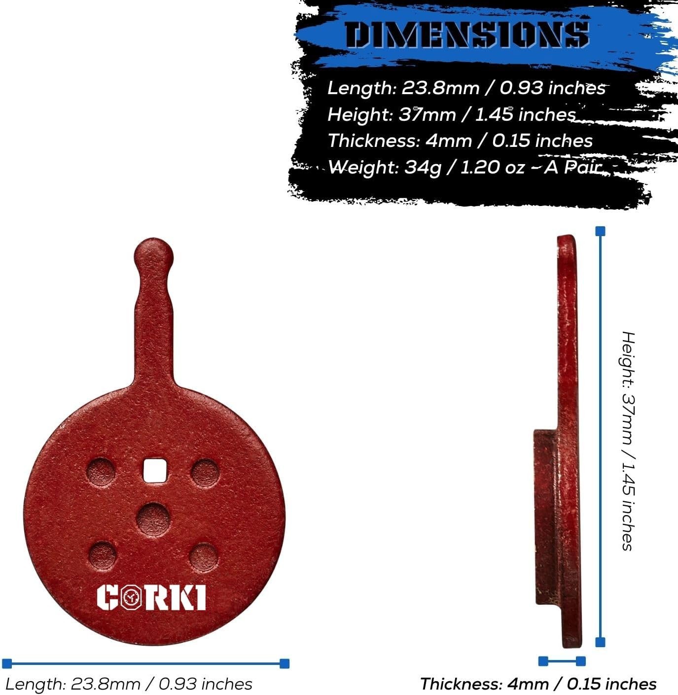 2 Pairs Bicycle Disc Brake Pads for Avid Mechanical BB5 (Resin,Semi-Metallic,Sin