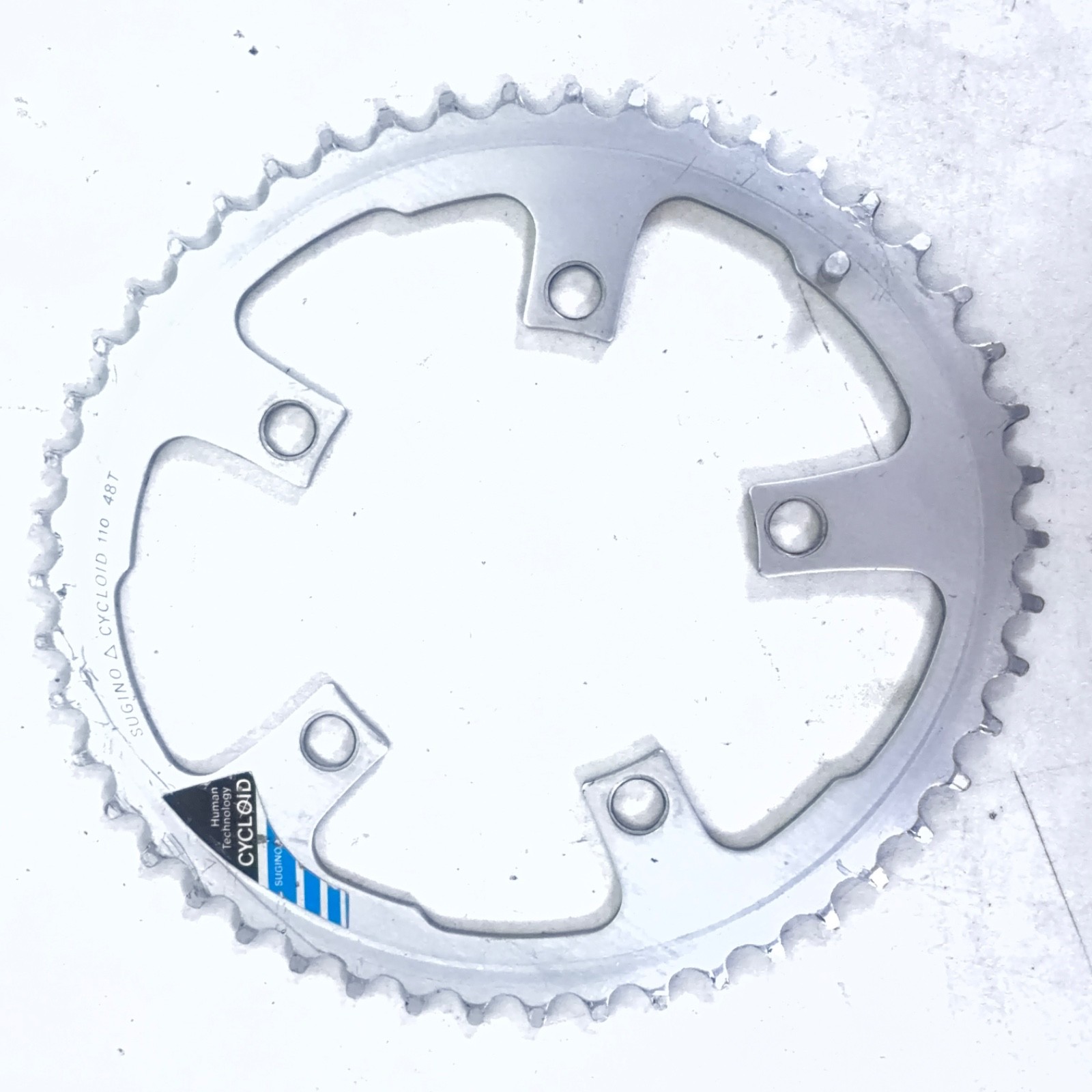 Sugino Cycloid Oval Chainring 48 Tooth Alloy Silver 110 BCD 86g