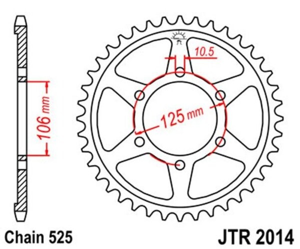 R2014.50 Steel Rear Sprocket 51-Tooth Steel