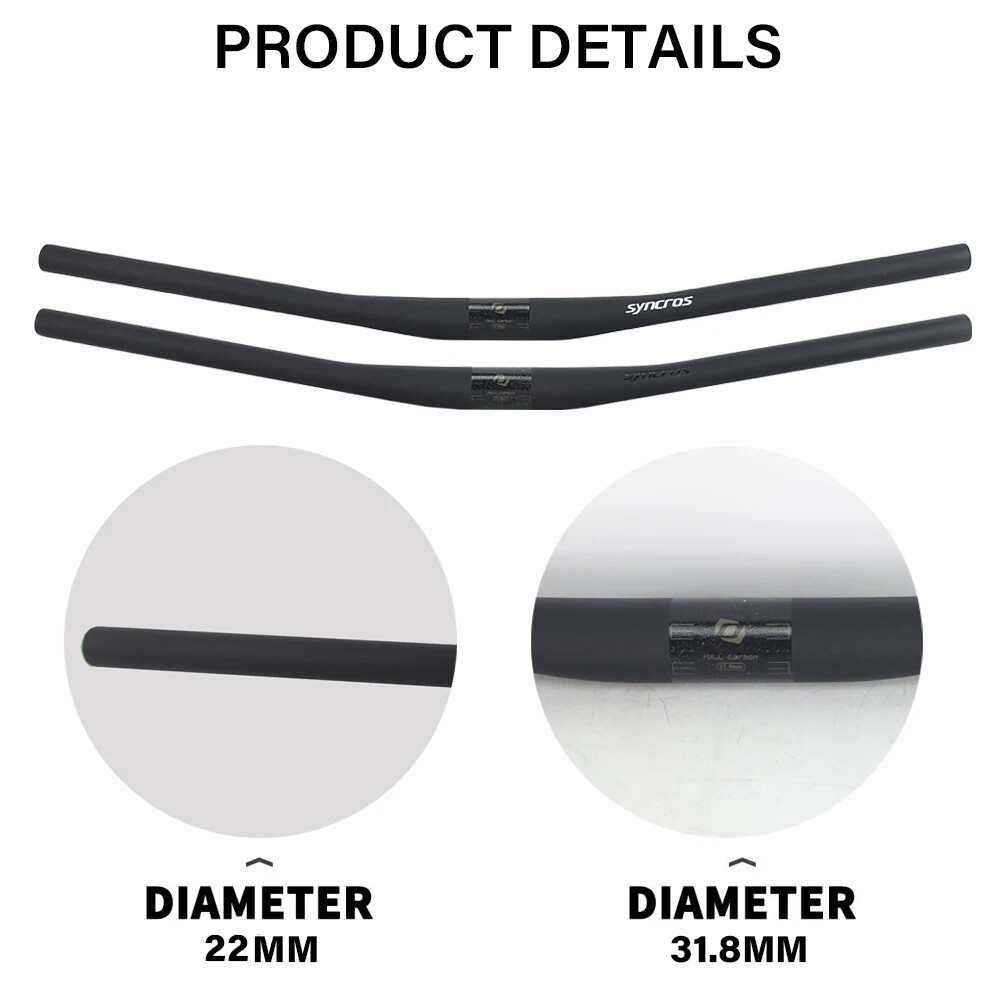 Carbon Fiber MTB Bicycle Handlebars 31.8mm 9 Degree 680/700/720/740mm