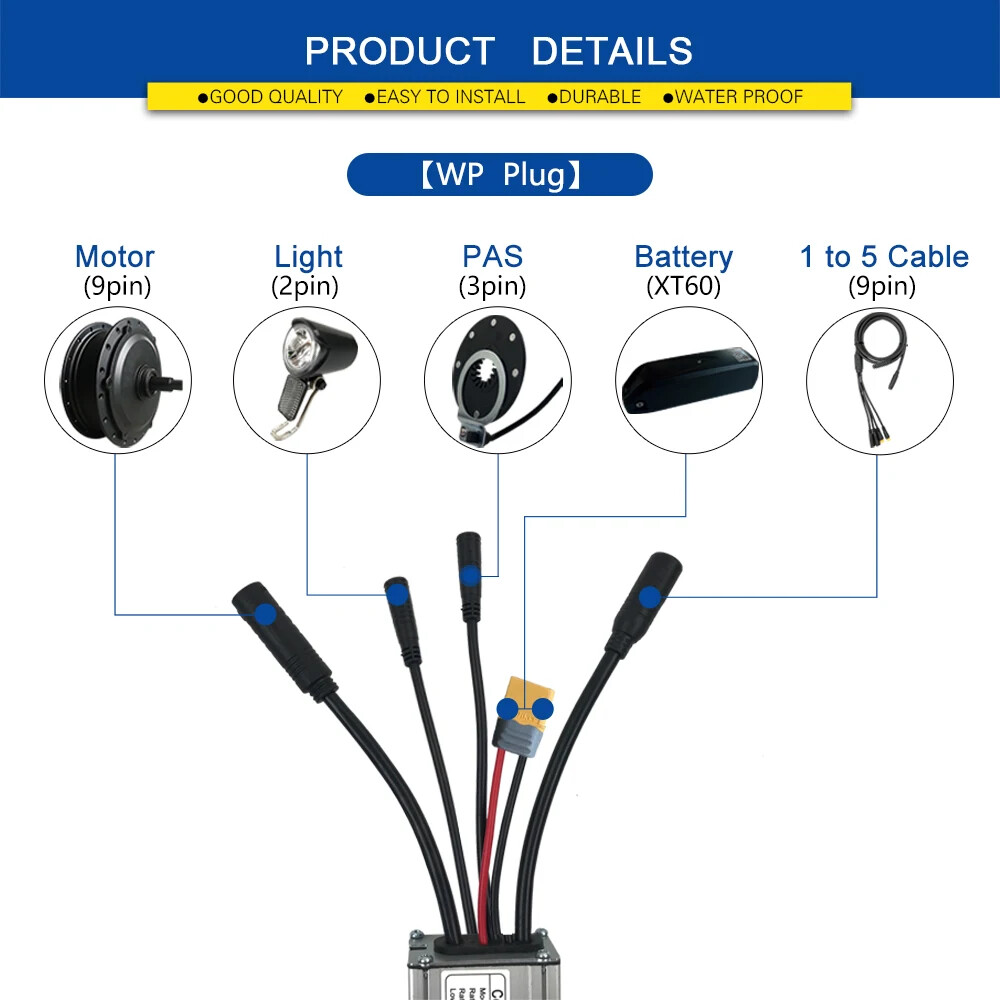 E-bike Controller 36 48V 250W 350W 500W 1000W 1500W Display with Light Function