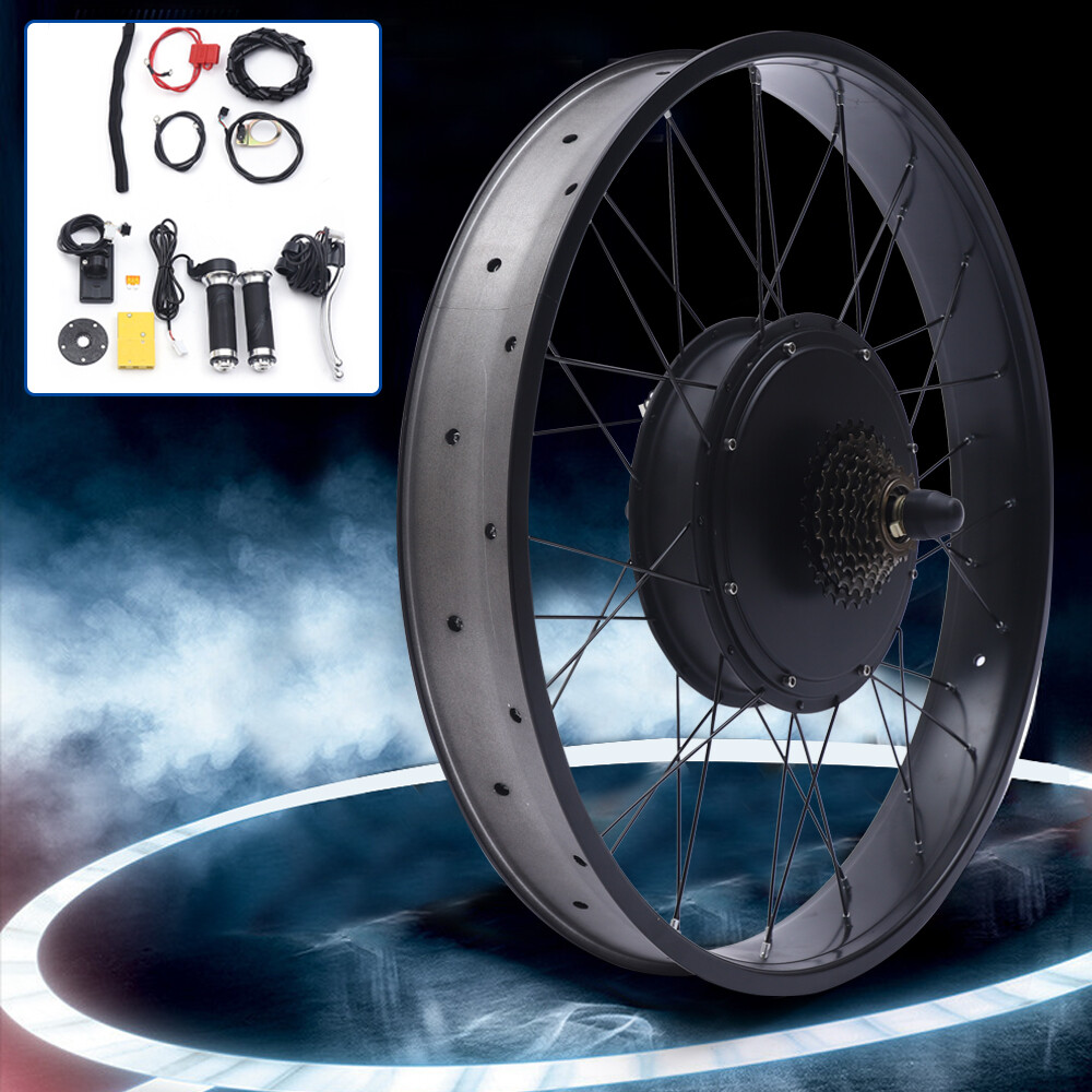 26″ Rear Hub Motor LCD E-Bike Electric Bicycle Conversion Kit Fat Tire 48V 1500W