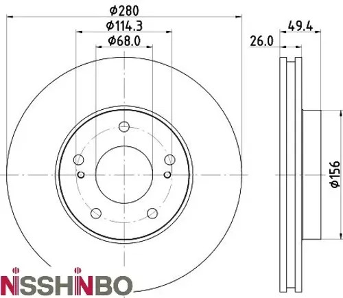NISSHINBO Front Brake Rotors for NISSAN Maxima Maxima QX IV 3.0