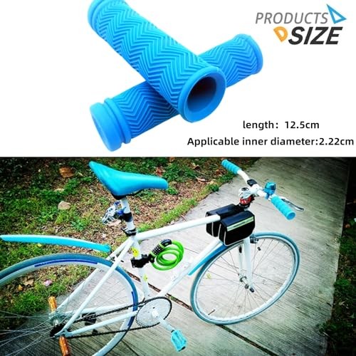 HengDu Bicycle Handlebar, MTB BMX Mountain Bike Rubber Grips Blue 1 Pair