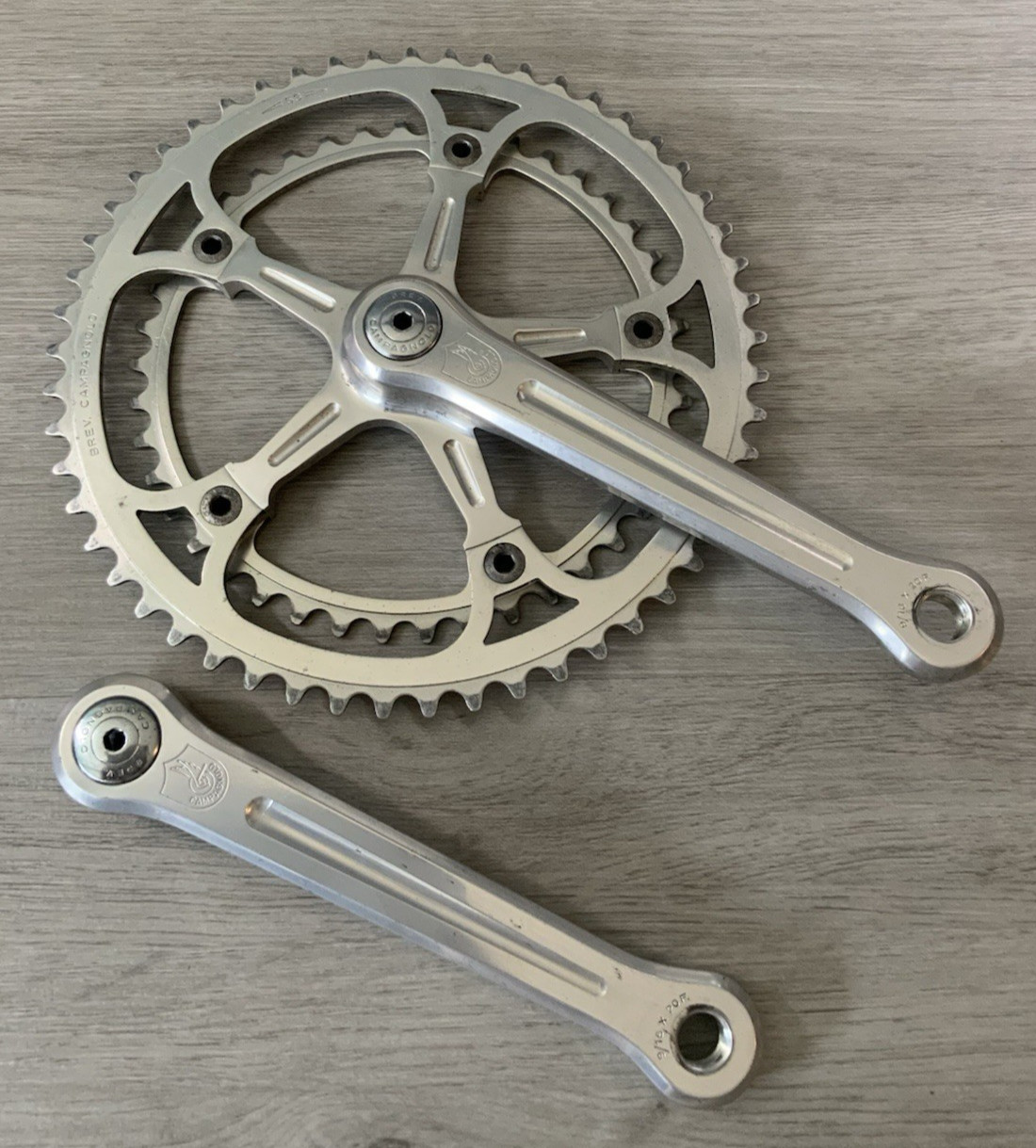 CAMPAGNOLO SUPER RECORD CRANKSET DOUBLE 53-42 TOOTH 170 MM ARMS RECORD CAPS