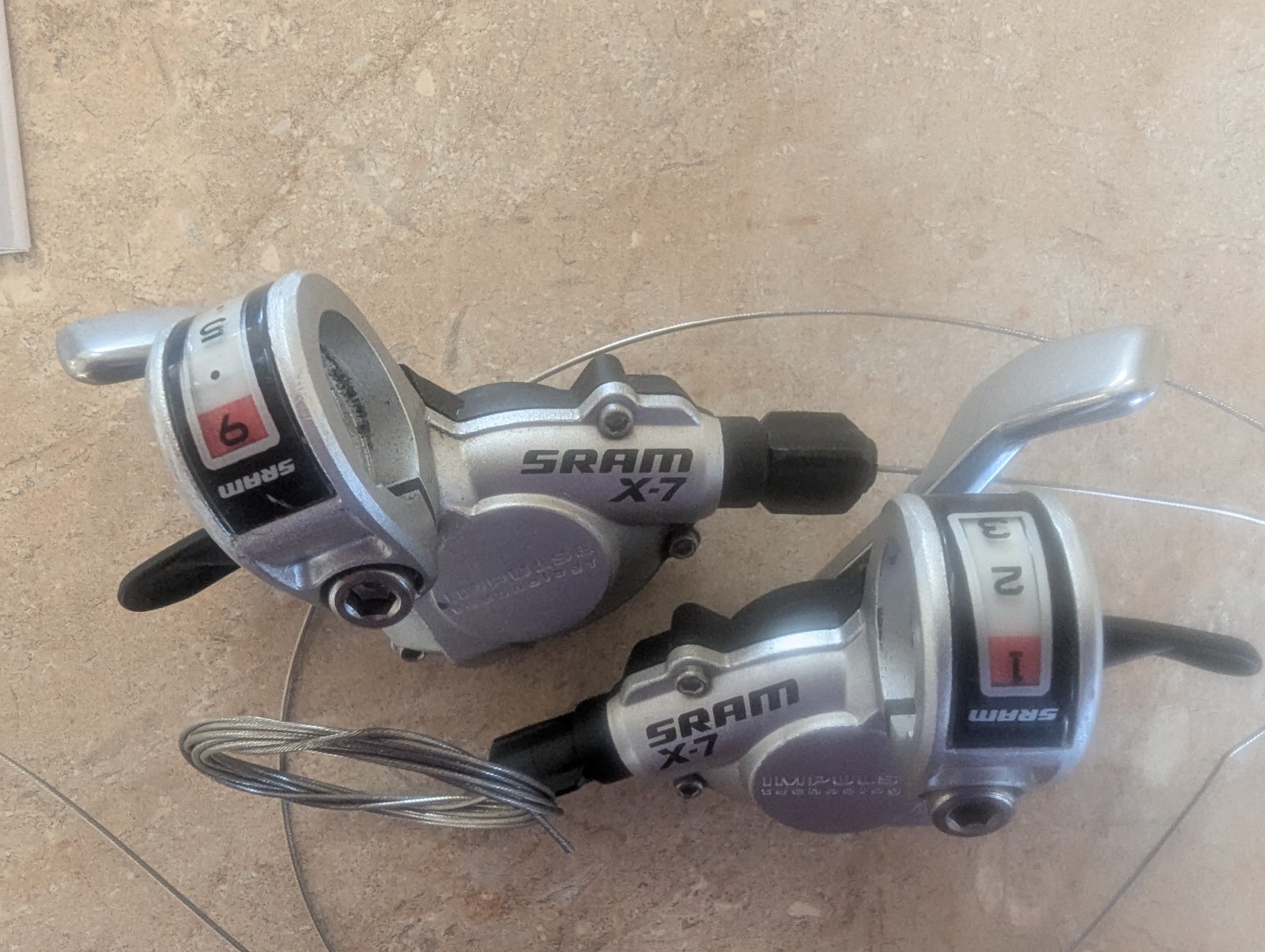 SRAM X7 Mountain 3×9-speed Trigger Shifters Right Left Pair set