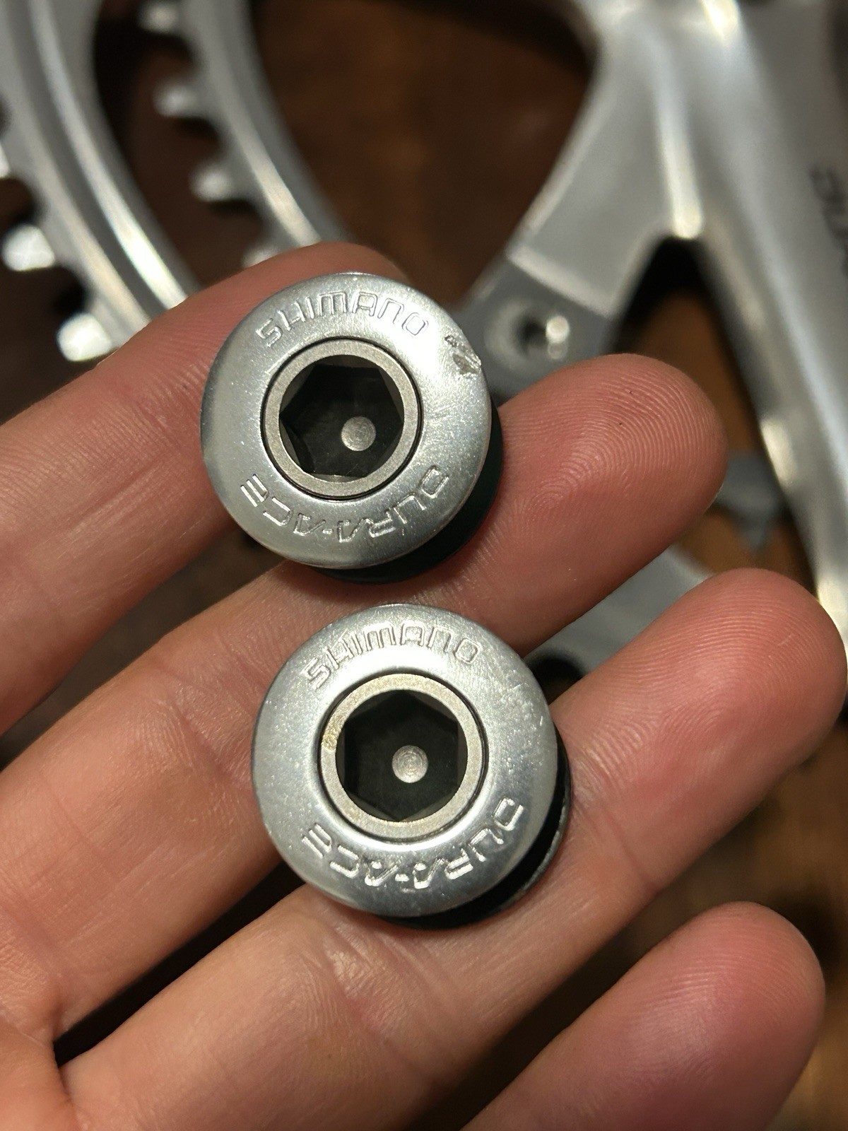 Vintage Shimano Dura Ace FC-7410 Crankset 170 mm 53-39T 7400 Road Ti Crank Bolts