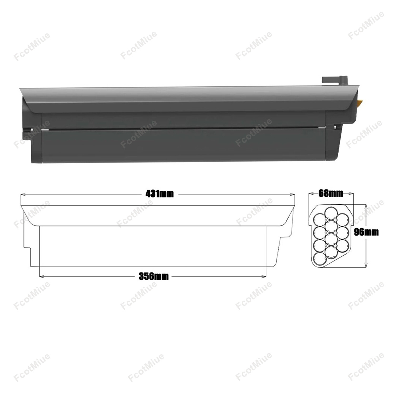 Ebike Battery Integrated 48V 14Ah Replacement for Ride1up TURRIS with Charger