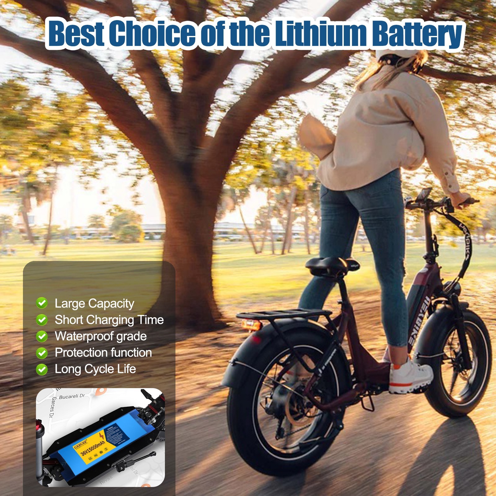 36V 15Ah Lithium ebike Battery for 200W-500W ebike Bicycle Electric Scooter 20A