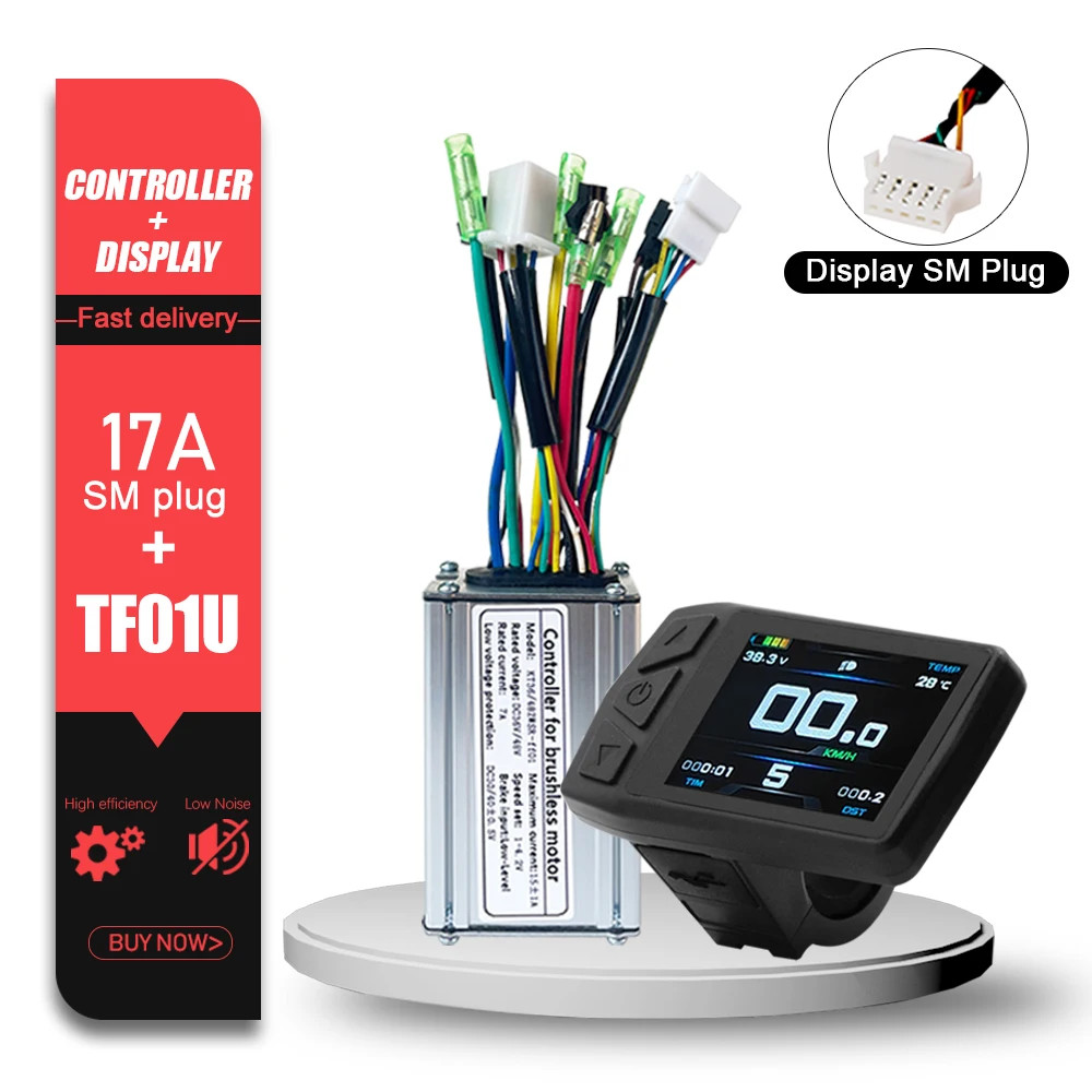 Electric Bike KT Brushless Controller 36V 48V 15A/17A/22A/30A/35A/50A SM Plug