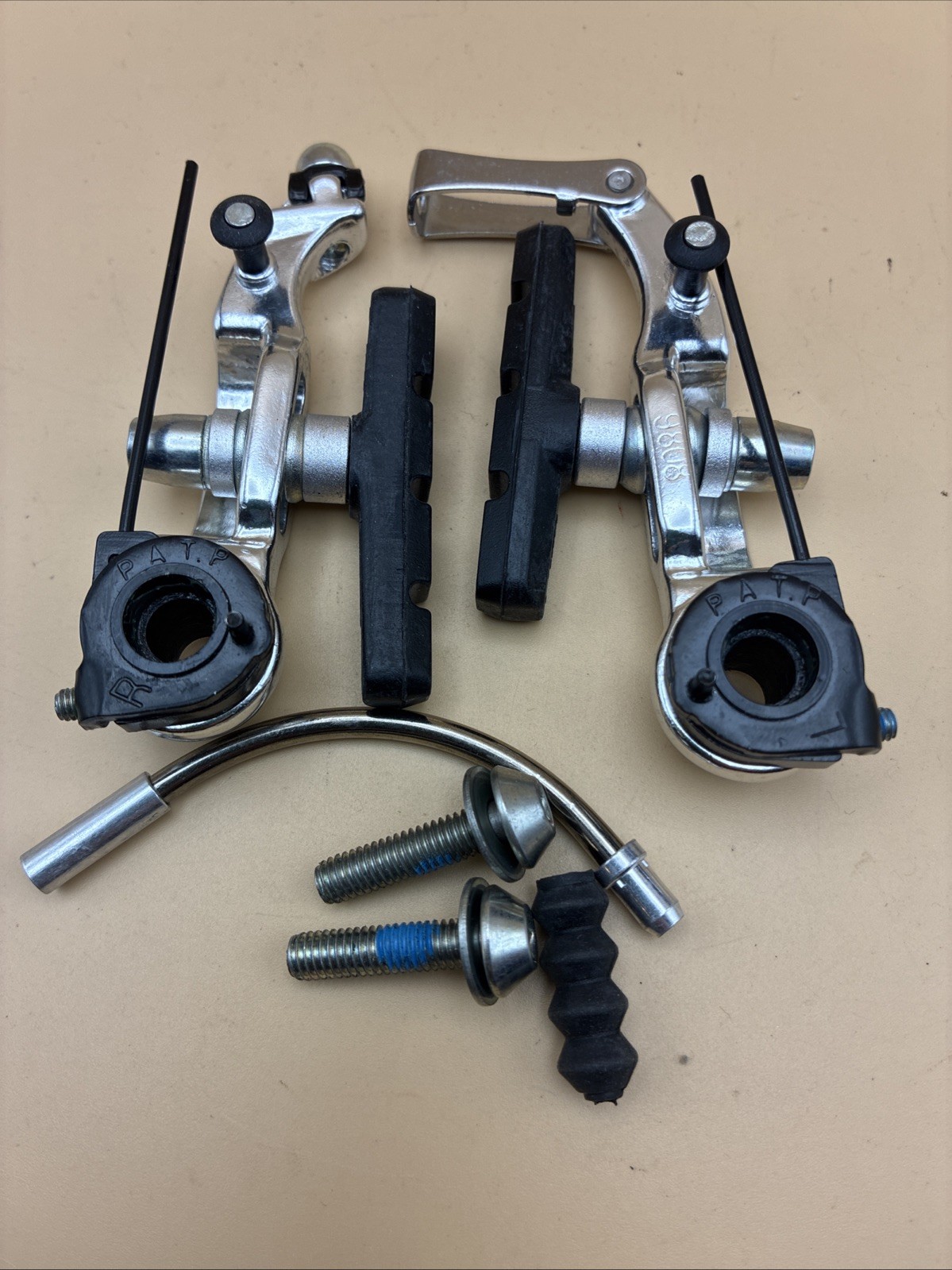 Tektro Mini V-Brake Rear Caliper Silver For Road Levers