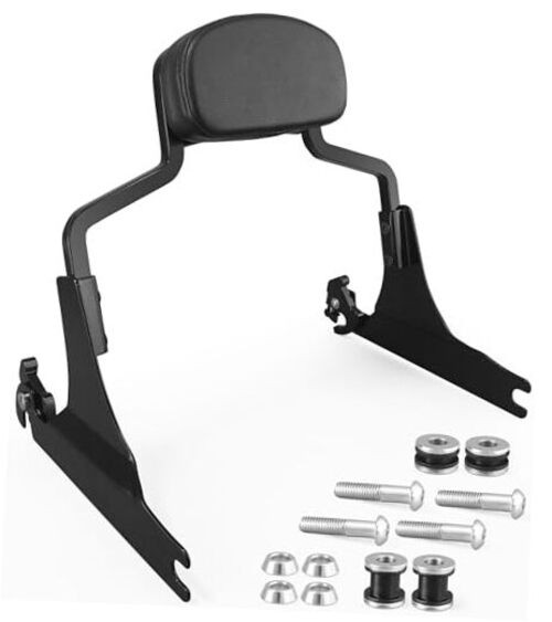 Detachable Hardware Backrest Sissy Bar Upright Gloss Black+Docking Kit