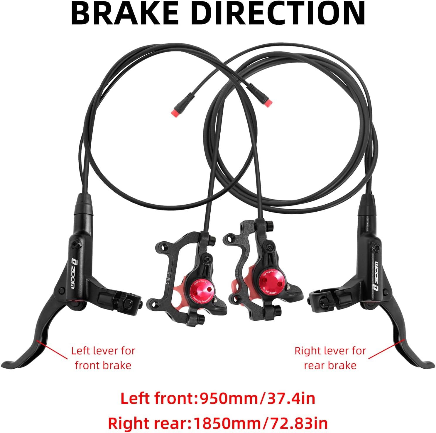 Z00M HB875E Ebike Hydraulic Disc Brake Set, Electric Power-Off Hydraulic Brake S