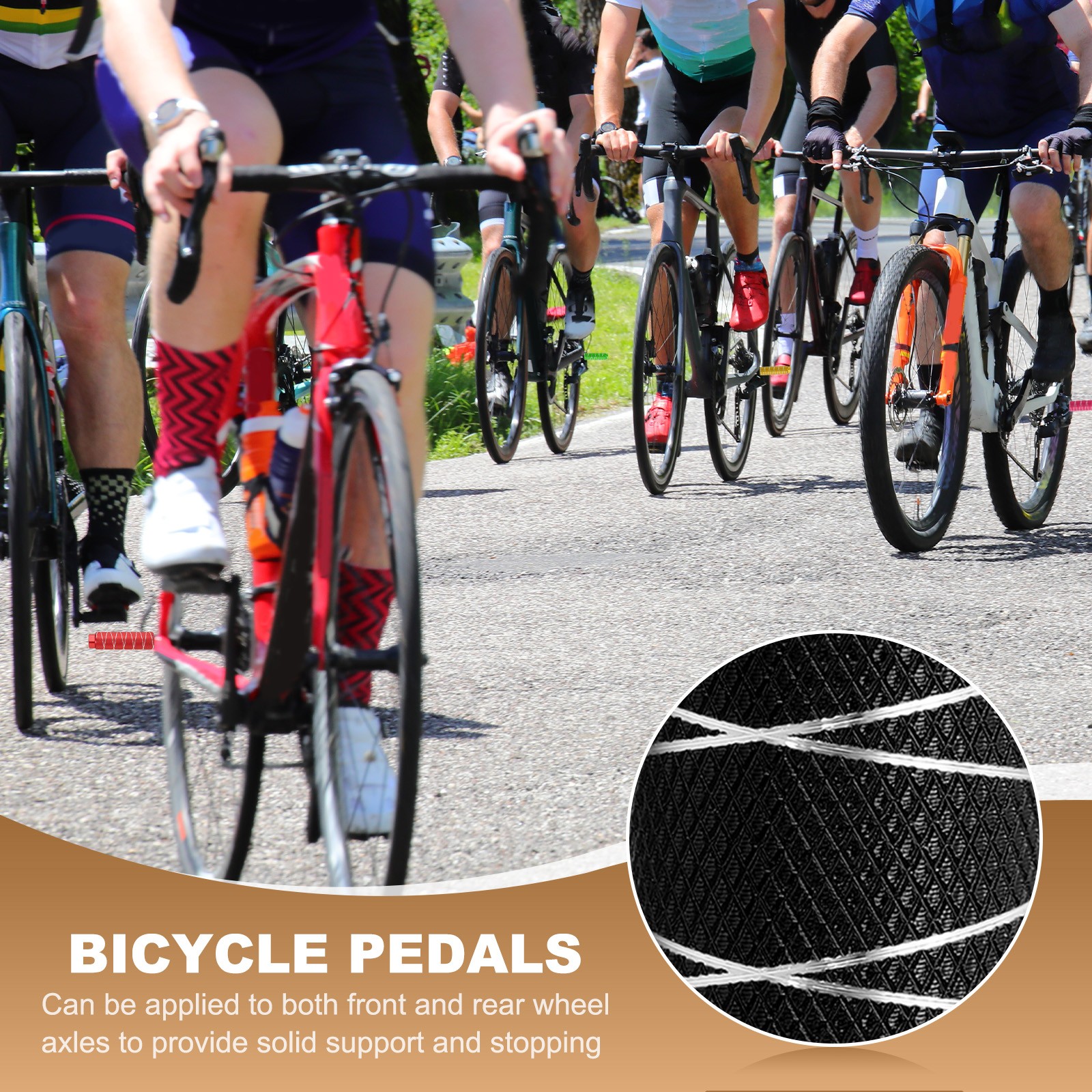 2 Pack Aluminum Alloy Bike Pegs Anti-Skid Fit 3/8 Inch with Thin Line Dark Black