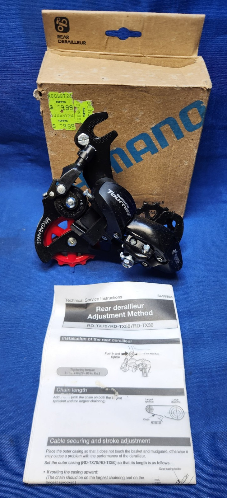 Vintage NOS Shimano RD-TX30 6/7 Speed Rear Mountain Bike Derailleur Box Booklet