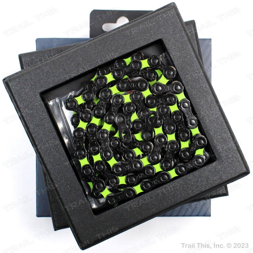 KMC DLC 12-Speed Green & Black Bike Chain 126L X12 fits SRAM Shimano