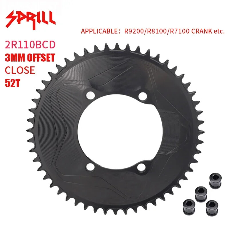 Aero Ultralight 110BCD Bike Chainring 3mm Offset 40-50T Closed Single ChainWheel