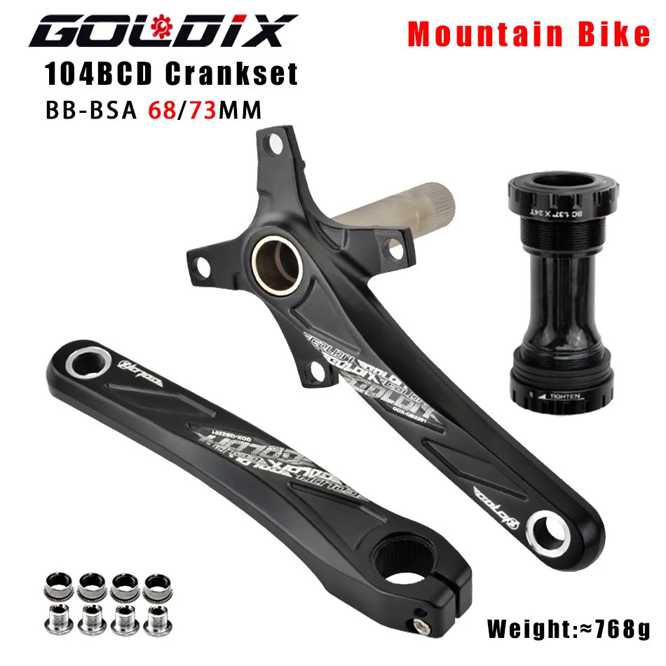 Bicycle Crank Chainring 104BCD MTB Bike Crank Aluminum Alloy with Bottom 170Mm C