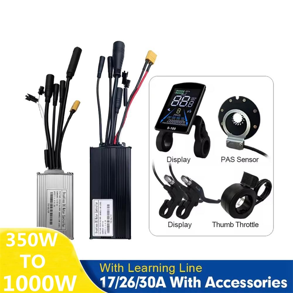 E-bike 17A 26A 30A 3 Mode Sine Wave Controller 36V 48V 250W-1000W w/ Display Set