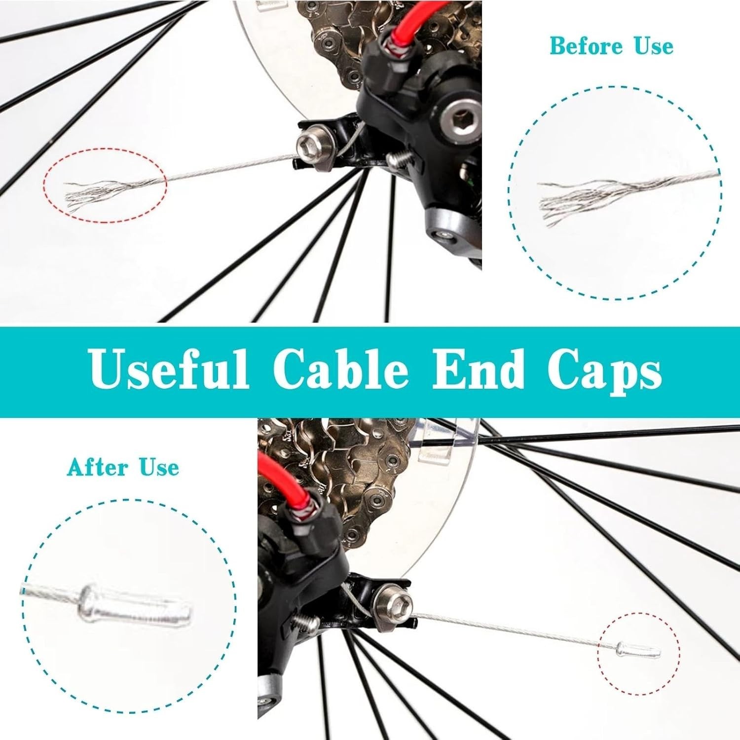 Ultimate 100PCS Bike Cable End Caps – Reliable Aluminum Crimps for Cyclists