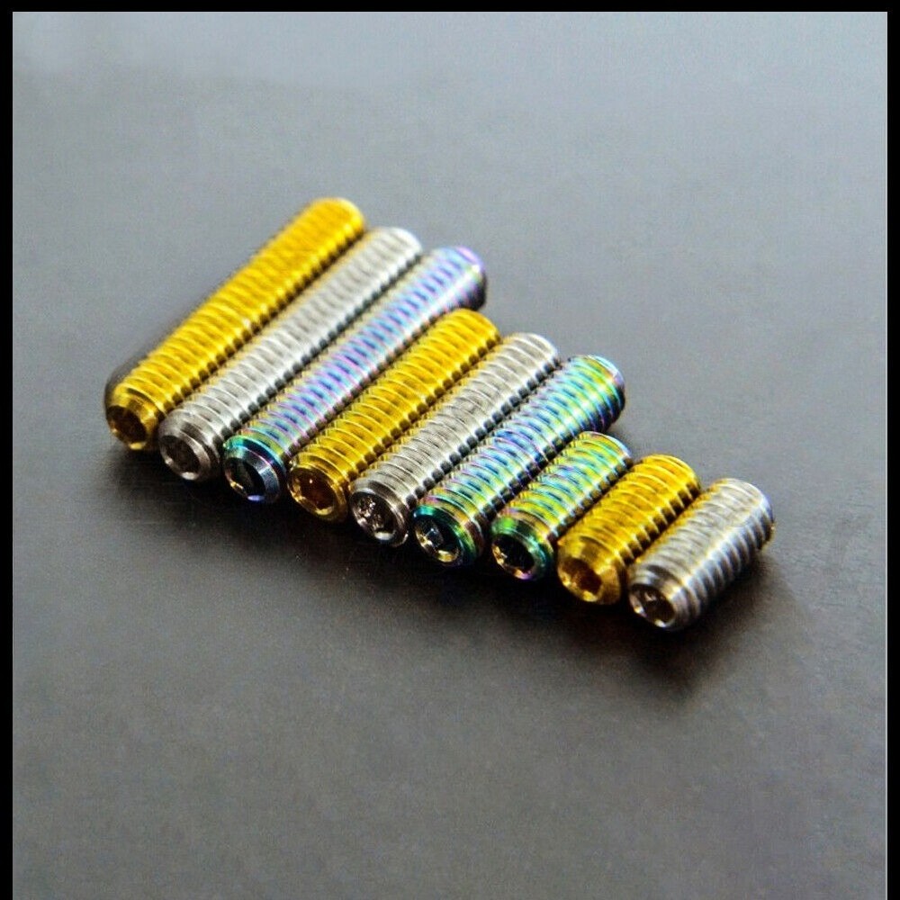 Titanium M4 Grub Screw Flat Point Hex Allen Socket Set Screw for Bike Derailleur