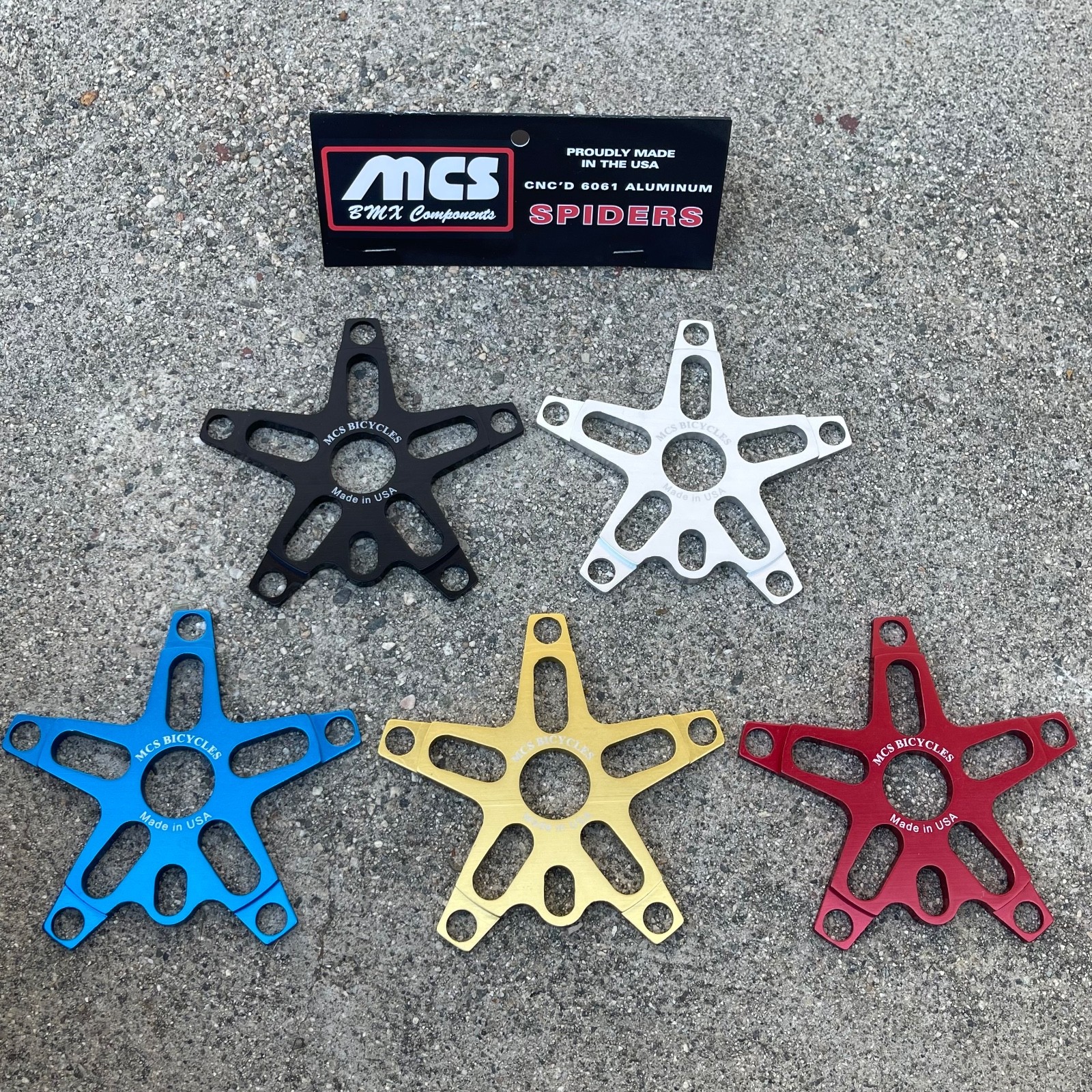 MCS ALLOY BMX OLD SCHOOL SPIDERS 110mm 5 Bolt USA Made BMX BIKE SPIDER GT SE