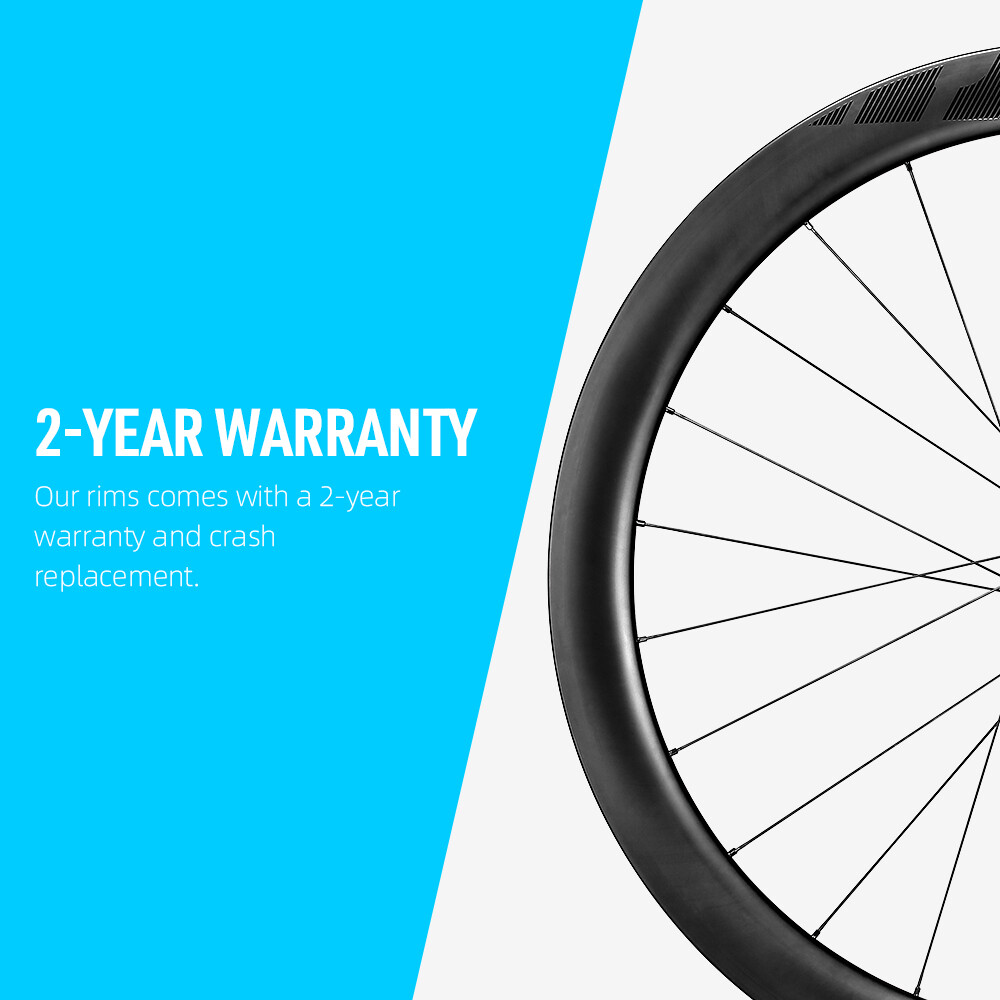 RYET Ultralight Carbon Disc Road Rim 40/45/50mm 28mm Tubeless 24H 350-375g 700C