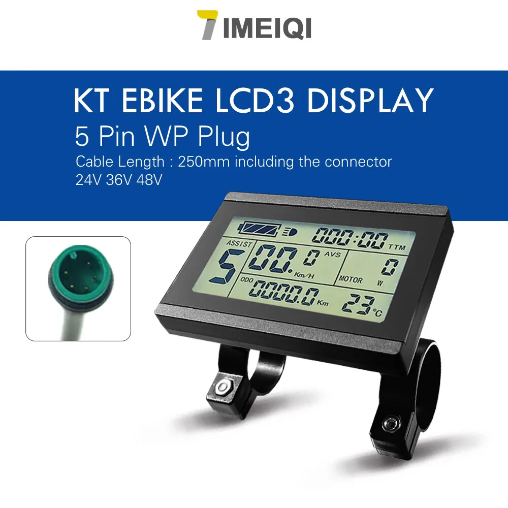 Electric Bike Intelligent Display LCD3 Waterproof SM Plug 36V 48V 52V 60V 72V