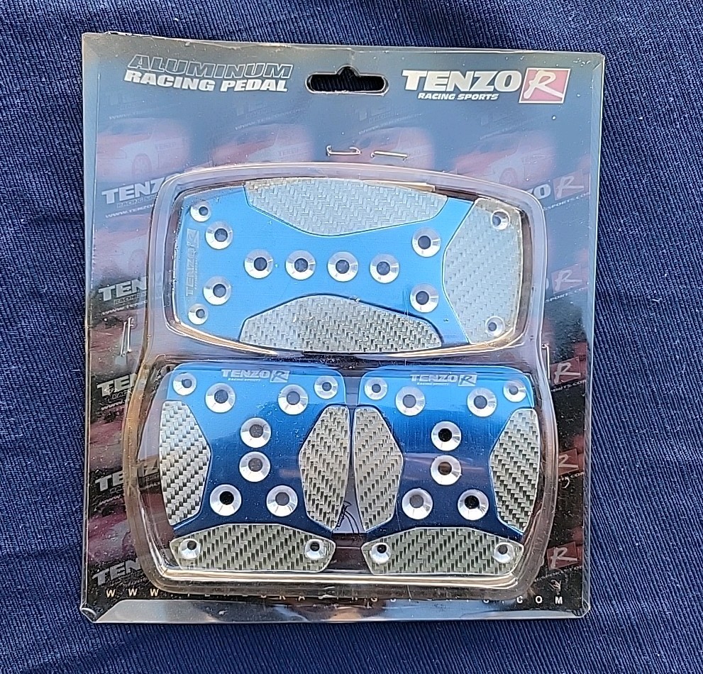Tenzo-R Aluminum Pedals 3pc Blue/Carbon Fiber Universal Fit