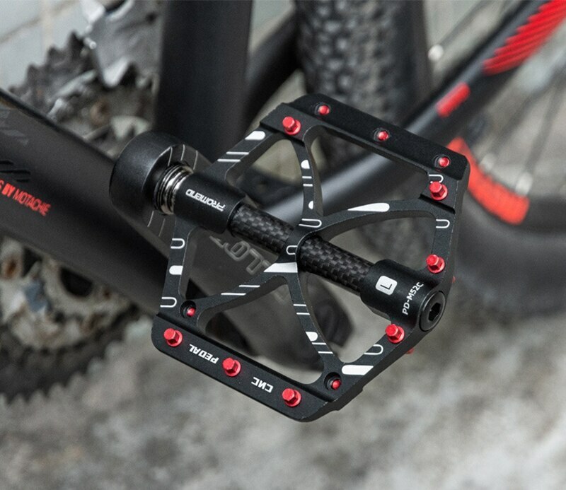 PROMEND 9/16inch Aluminum Carbon Bicycle Pedals MTB Road Bike Pedals 3 Bearings