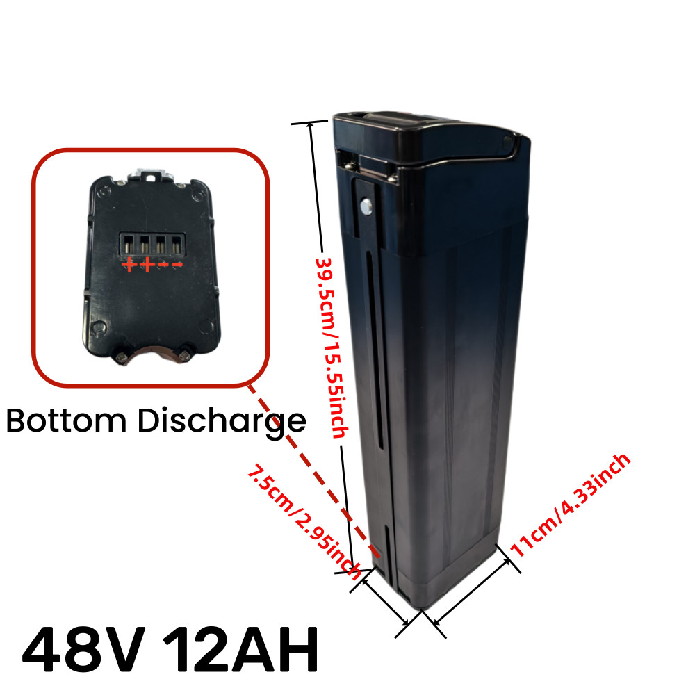 48V 12Ah 1000W Lithium Ion E-bike Battery with BMS for Electric Bicycle Scooter