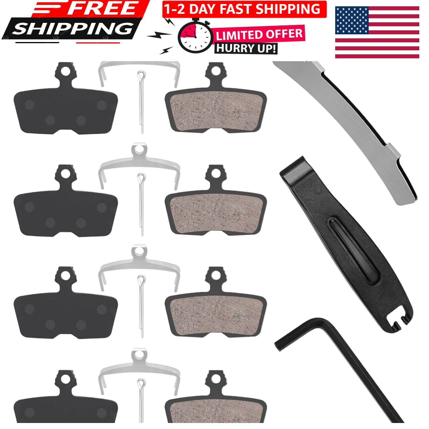 4-Piston MTB Bike Brake Pads Compatible with SRAM Code,Code R,Code RSC and Gu…