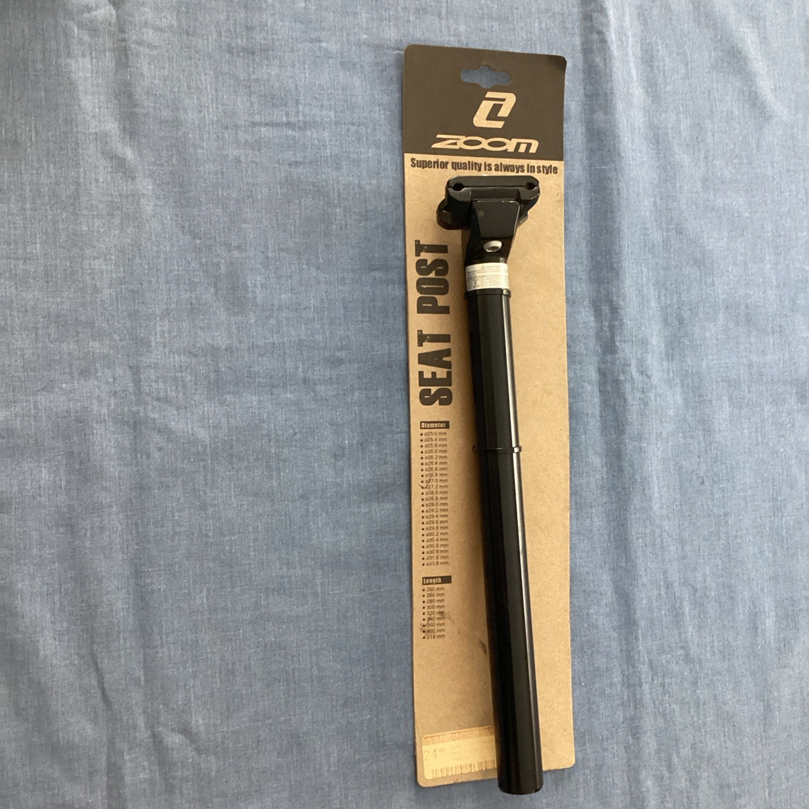 New Zoom Black Aluminum Seat Post 27.2 Diameter Round Length 350mm Length