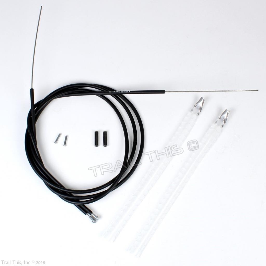 Shimano Road Bicycle Brake Cable and Housing Set w/ Caps and Crimps – Black