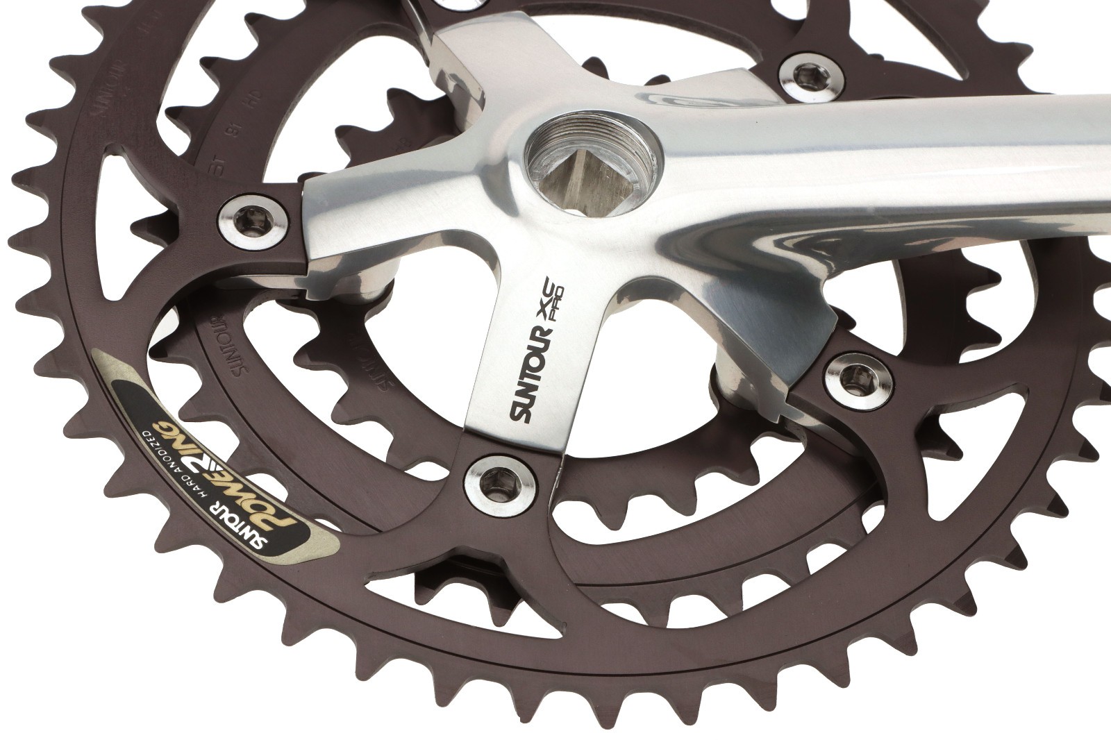 Sun Tour XC PRO CW-XP01 Crankset 8 Speed 175mm Silver 46/36/24 NOS NEW VINTAGE