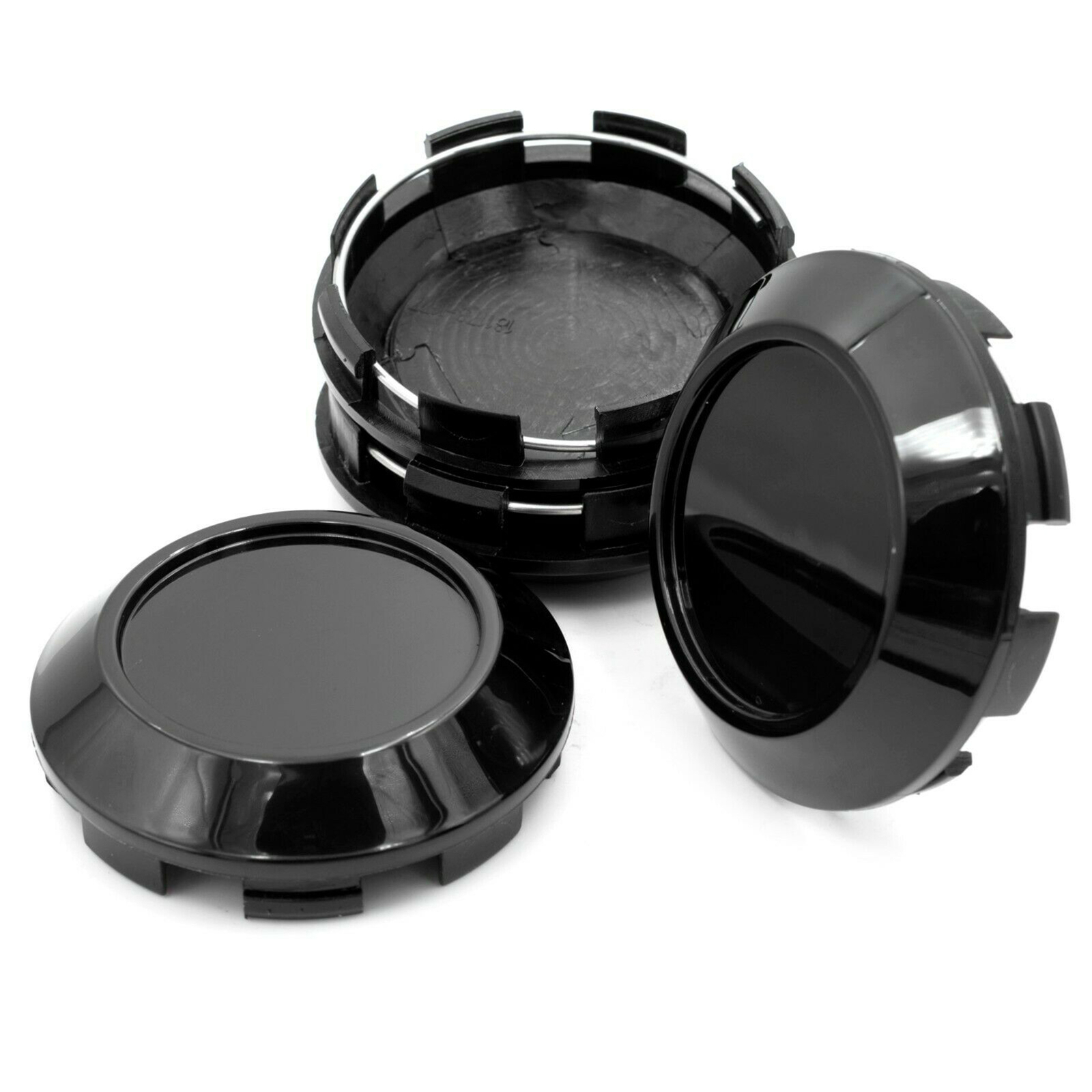 4pcs 76mm /71.5mm Wheel Center Hub Cap K77 Black With Steel Ring Universal