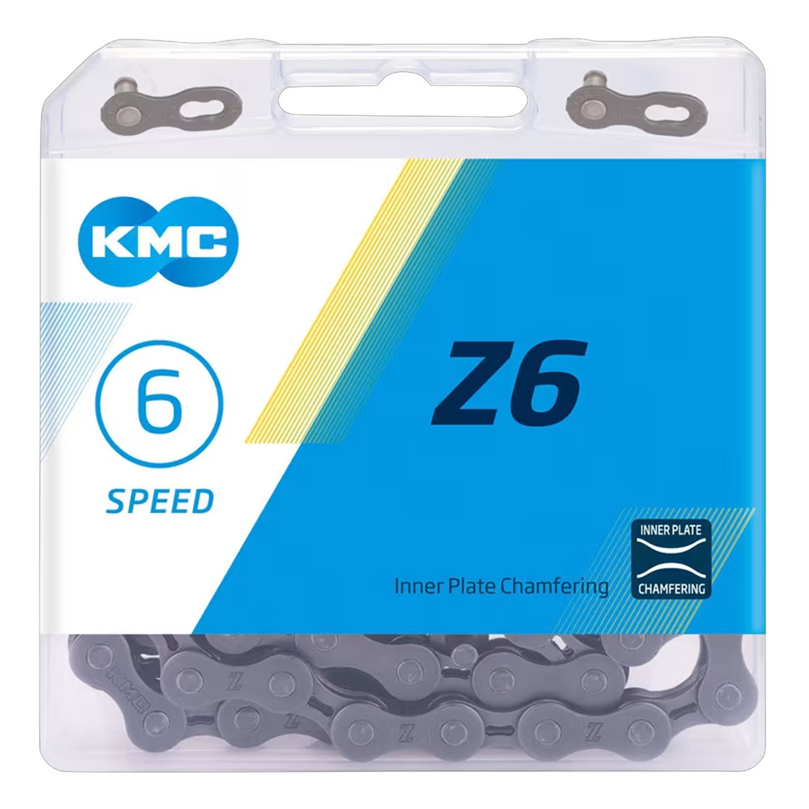KMC Z6 Chain – 6/7 Speed – 116 Links – Gray, Affordable Replacement, Master Link