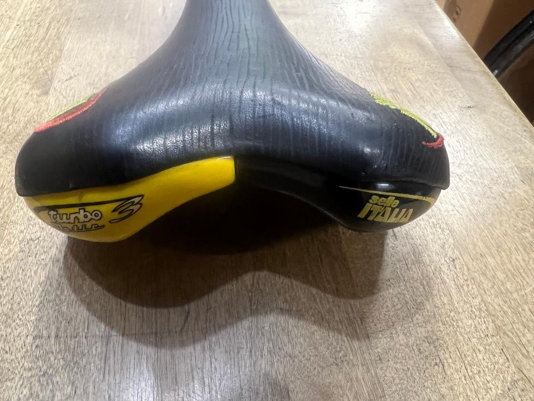 Vintage Selle Italia Turbo Matic 3 Seat Saddle Yellow Turbomatic 3 1990s